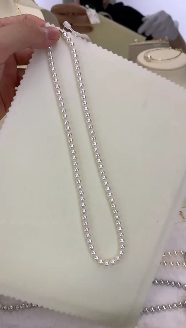 银S925镶嵌DA海水珍珠  GD073 5-5.5 昭和akoya串链带越物证书