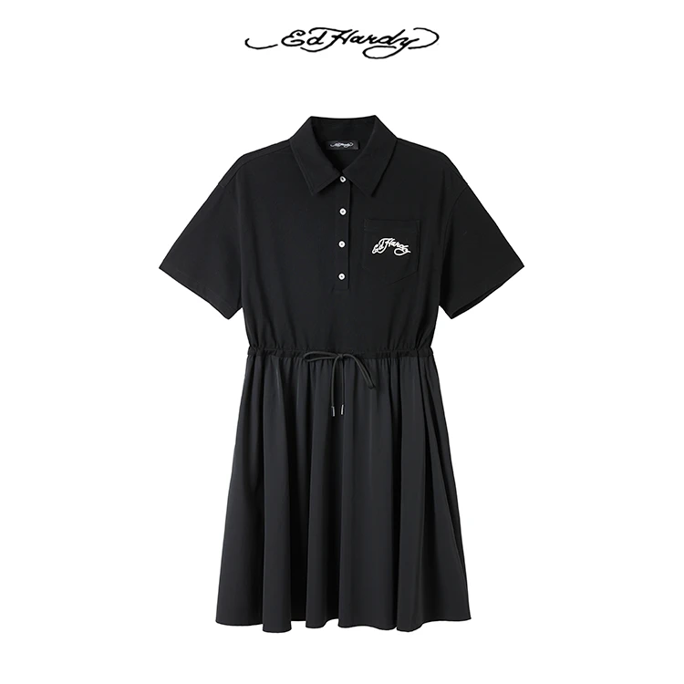 Ed Hardy/埃德哈迪夏轻奢千金清贵系连衣裙洋气衣服女E1RTW207