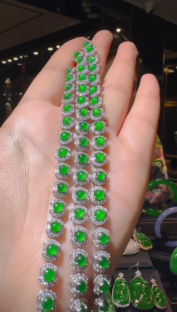 【闪购商品】翡翠手链银S925镶嵌136（多样性发其一）