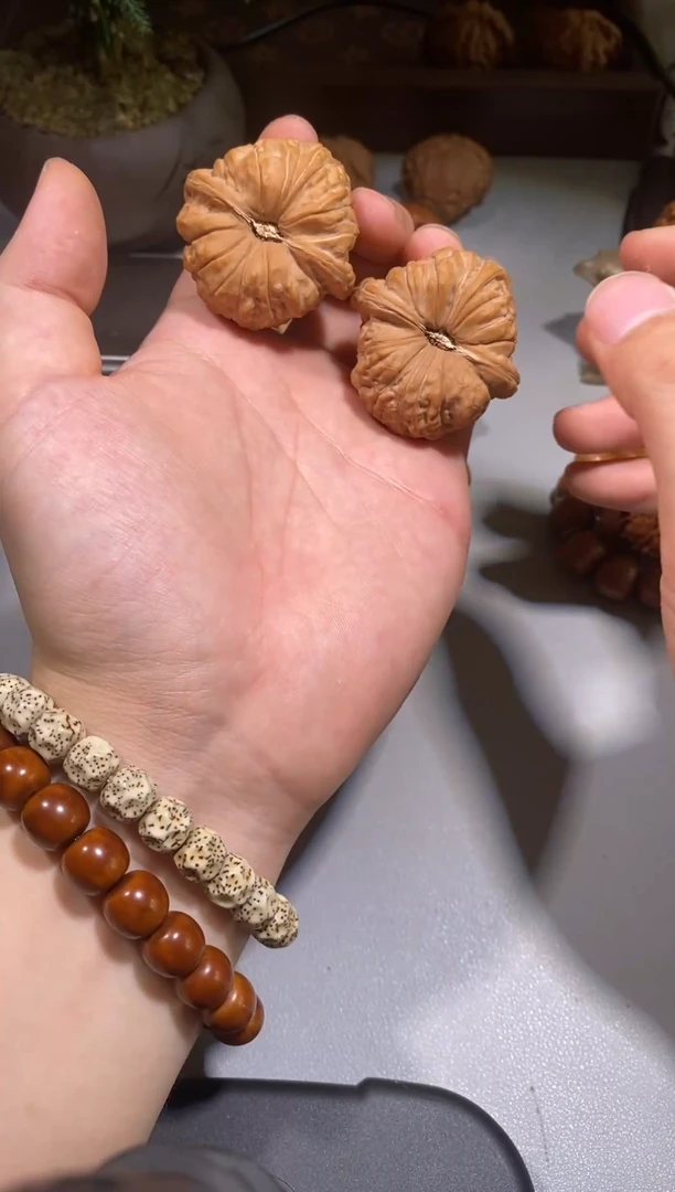 文玩核桃把件5号 44尺大克重南瓜墩核桃