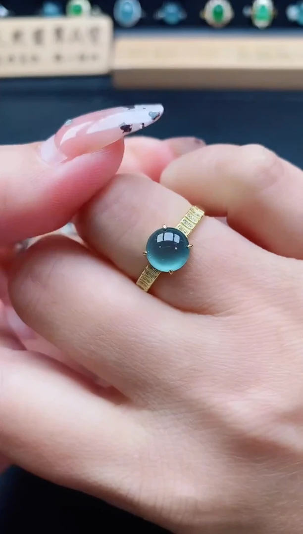 银S925镶嵌戒指翡翠11