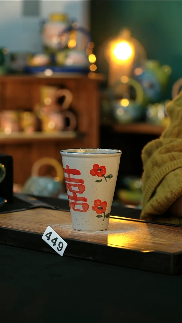 【闪购商品】杯手绘心瓷陶瓷浮力