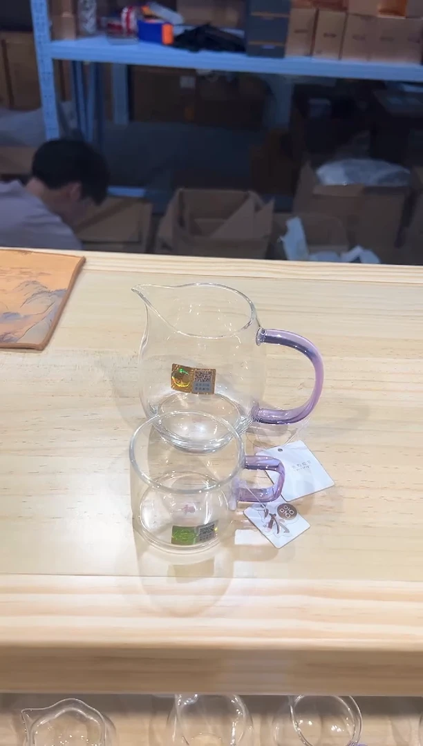 禾器澄然茶海浅紫色+清禾杯浅紫1只