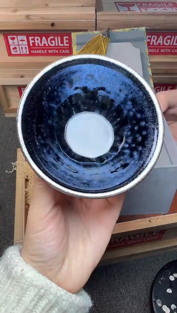 茶盏金奖油滴 建窑建盏主人杯