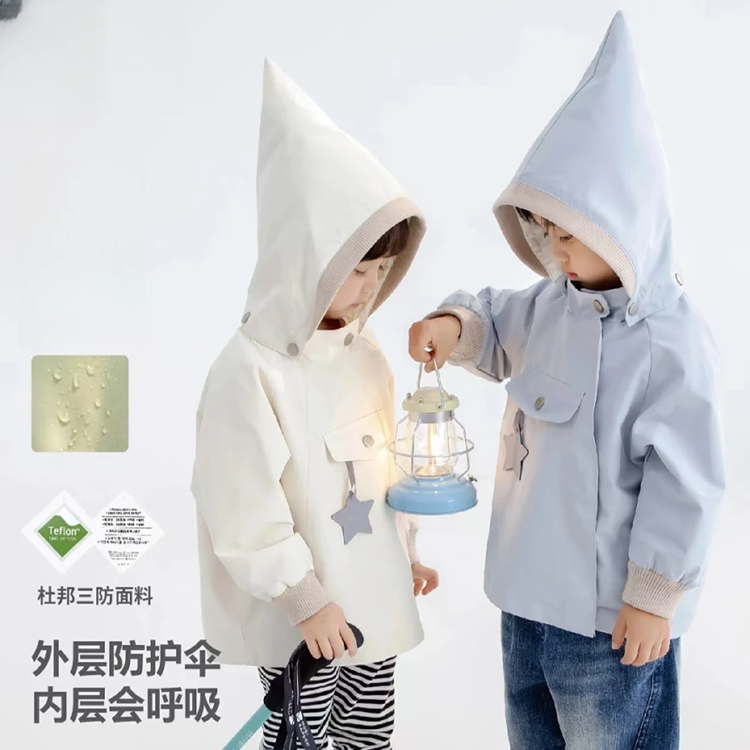 童装春秋男女童洋气秋装连帽韩版婴儿秋冬儿童外套上衣夹克冲锋衣