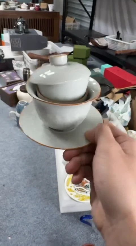 摆件陶茶具茶具茶具盖碗加二杯