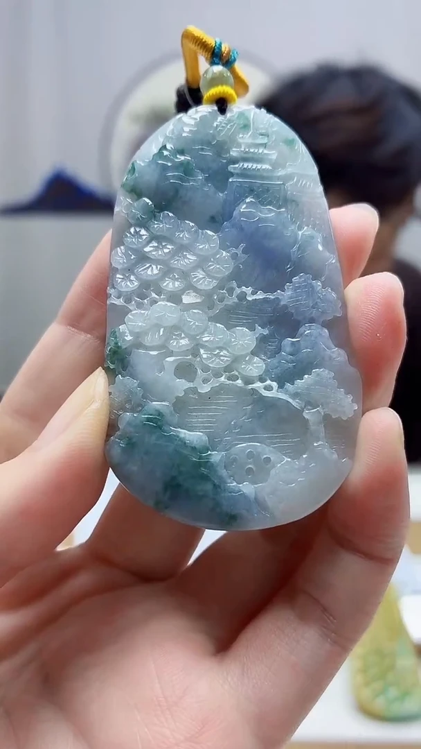 未镶嵌定制翡翠5145zm-毛货挂件山水42