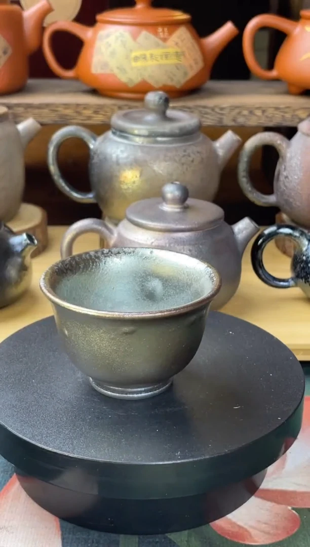 柴烧建水紫陶裸柴烧瑕疵杯子2