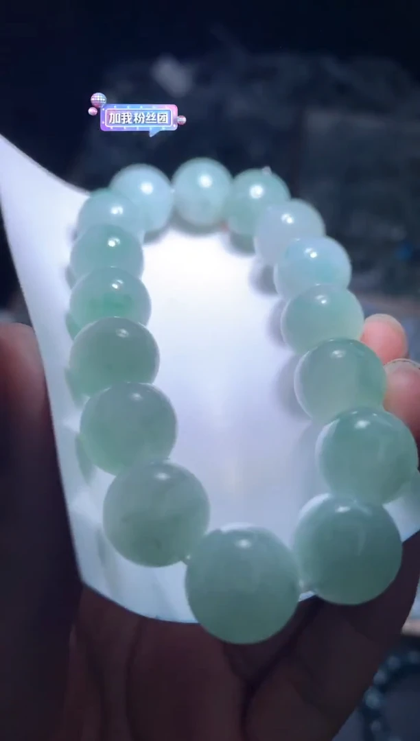 未镶嵌定制翡翠天然缅甸翡翠手串18 卡12+