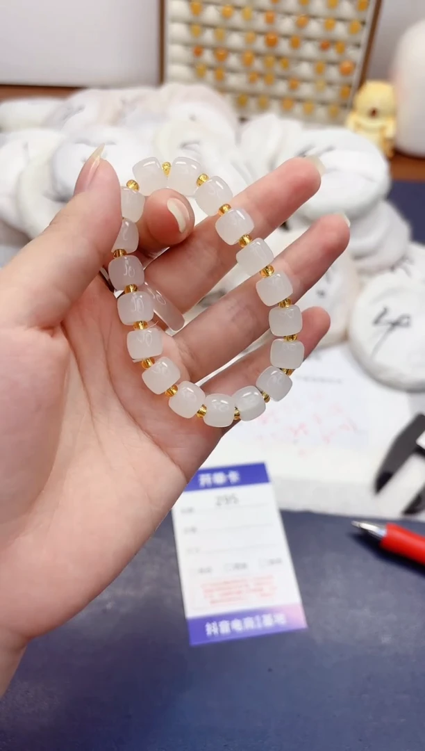 石英质玉手镯未镶嵌295小胖圆手串