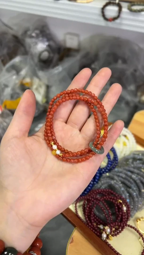 【闪购商品】南红玛瑙手链未镶嵌南红玛瑙翡翠跑环款手链[0406]