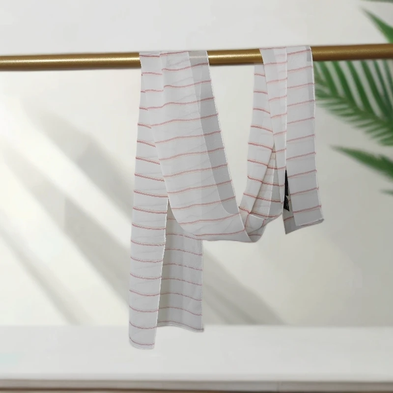 出米国单 白色 8姆米（27*175CM)双绉桑蚕丝   时尚百搭