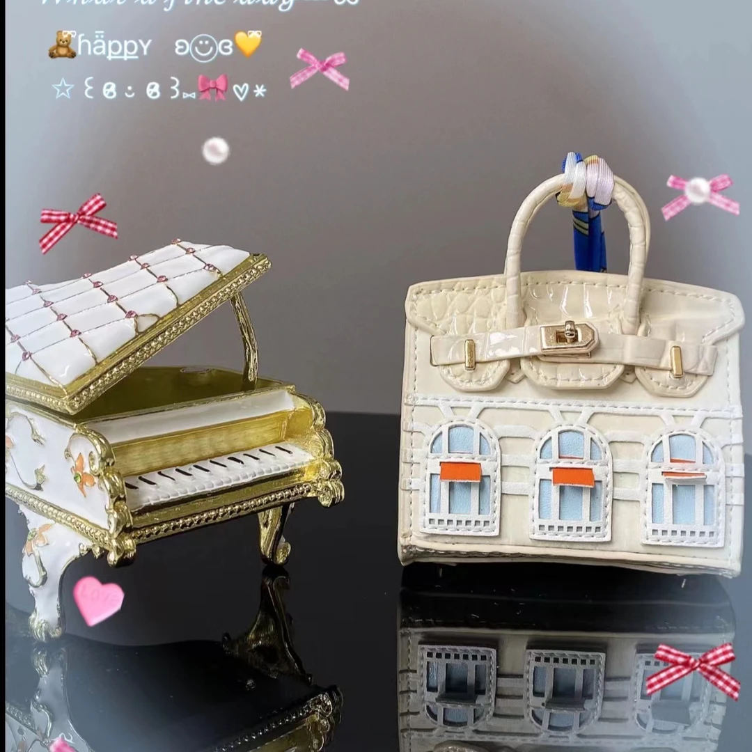 【带盒】小丸子DIY迷你耳机包口红包车挂饰品挂件摆件耳机防摔壳