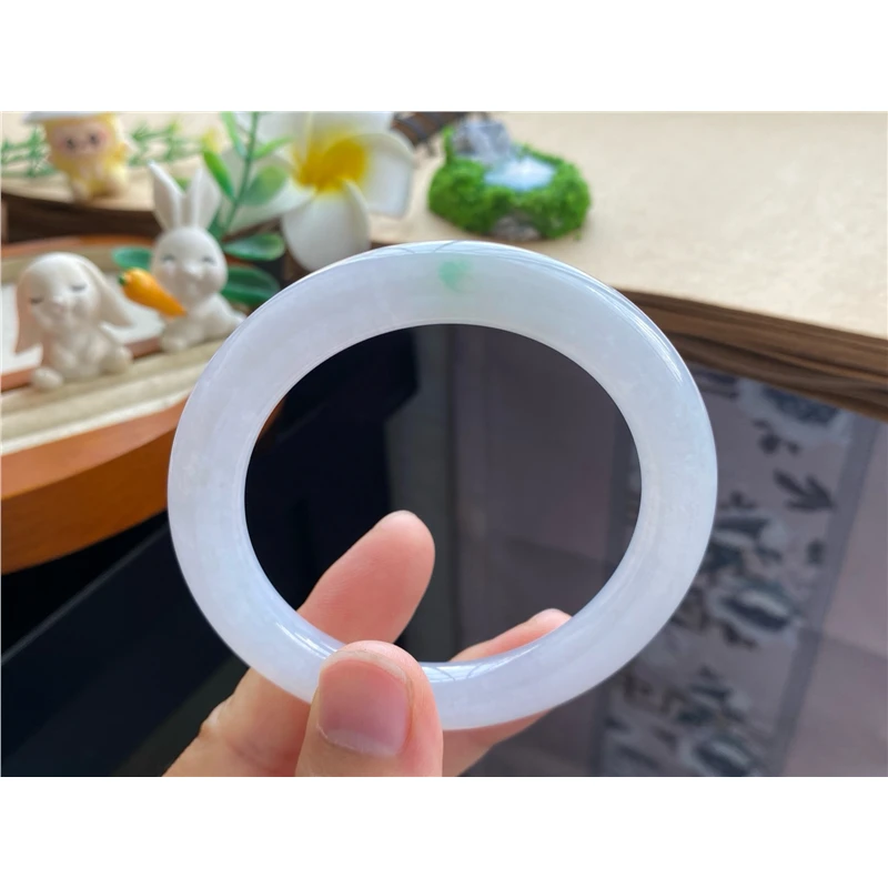 1225期12264号53.8-9.3-9.6！圆条！很纯的冰果冻镯！翡翠手镯