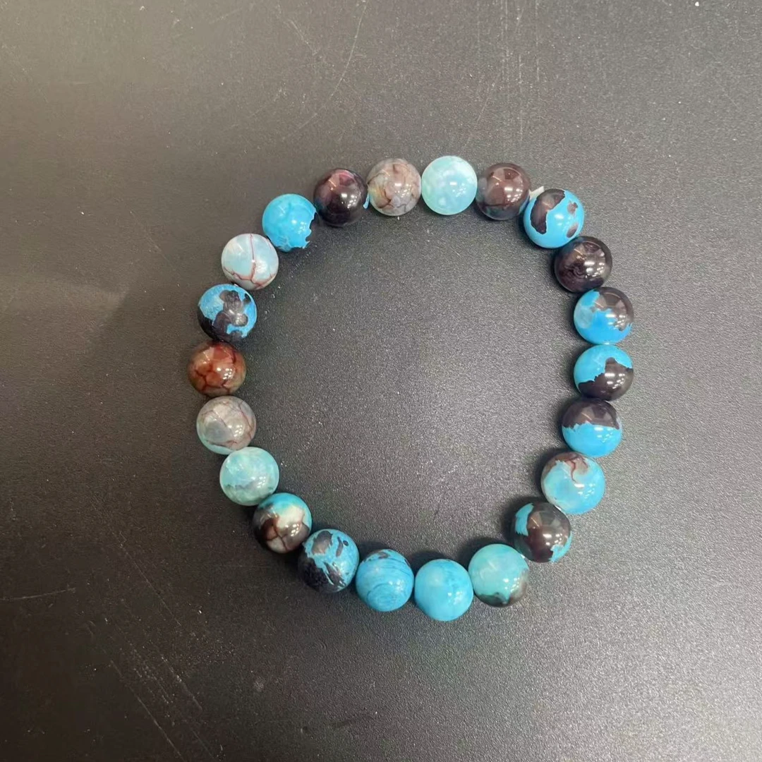 【小杰推荐】冰川蓝纹圆珠手链 （多样性发其一）10184 6231