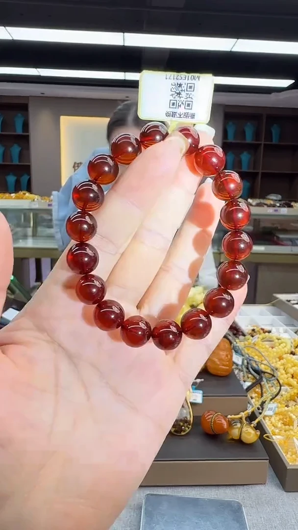 手链琥珀未镶嵌74秒拍号 假一罚三 10mm