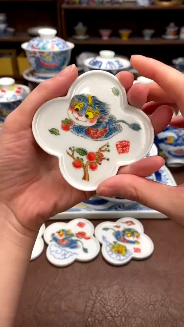 【闪购商品】貔貅杯垫景德镇昨明陶瓷