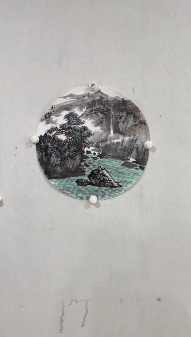 国画Y-张栩滔老师预展原作-2平尺山水（带荣宝斋宁波证书）