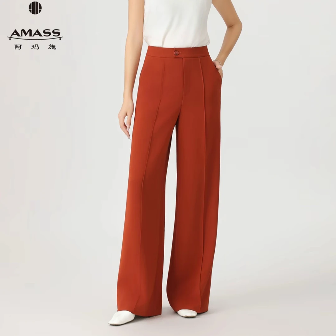 AMASS/阿玛施夏季新款百搭阔腿王菲裤显廋直筒裤510050