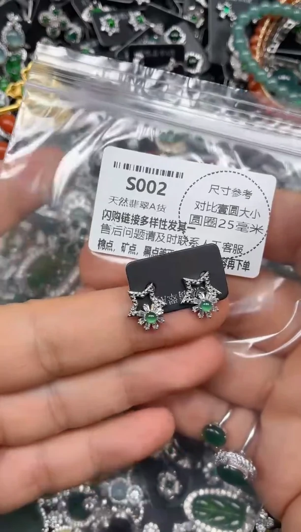 颈饰未镶嵌翡翠S002耳钉