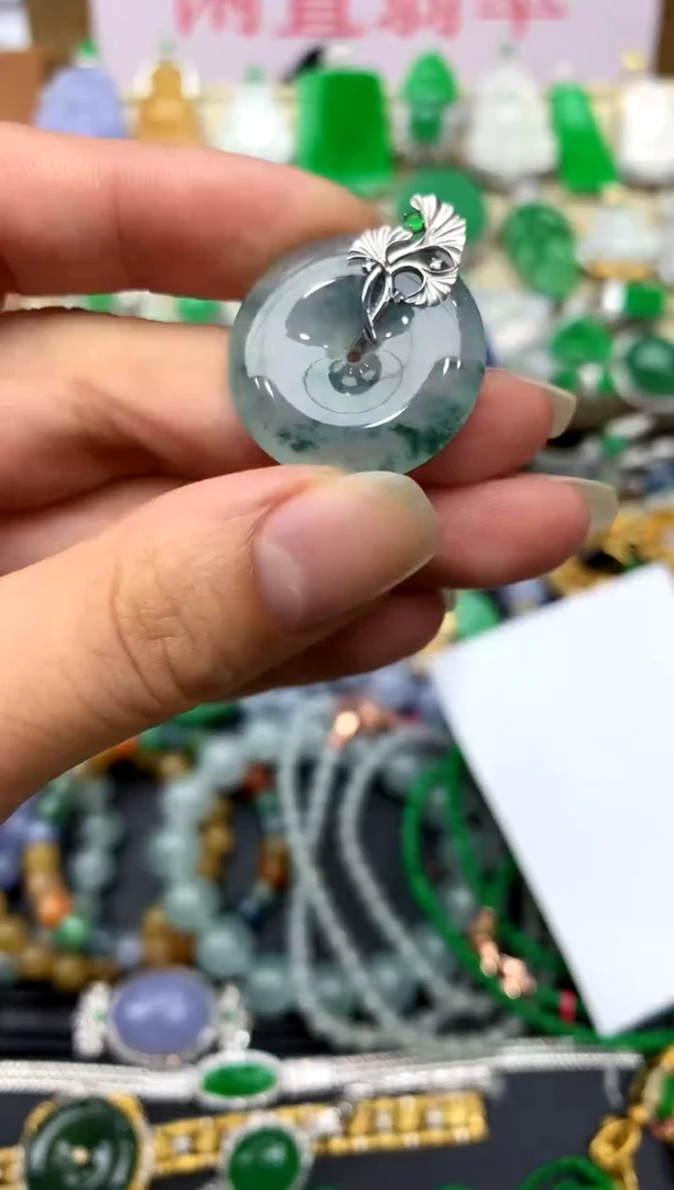 翡翠18K金镶嵌颈饰385-中国好珍宝