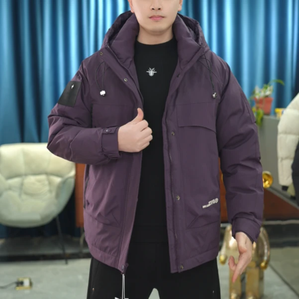 【麦炫严选】2024冬季新款连帽休闲户外外套男士加厚保暖防寒8819