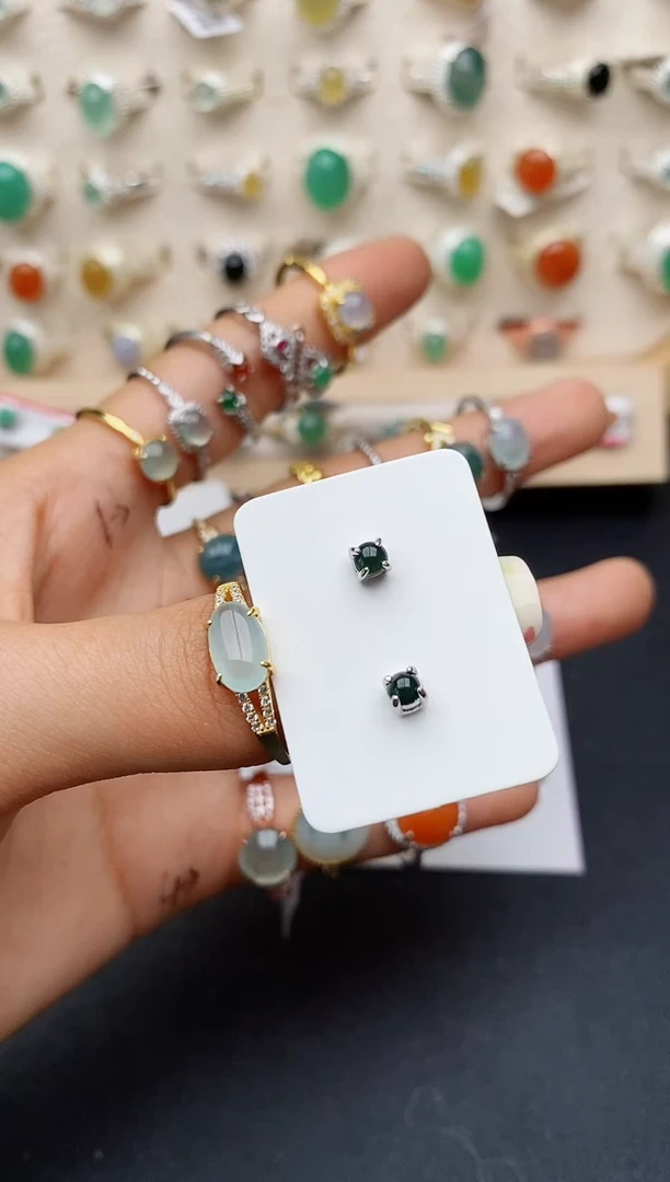 【闪购商品】翡翠戒指银S925镶嵌缅甸翡翠