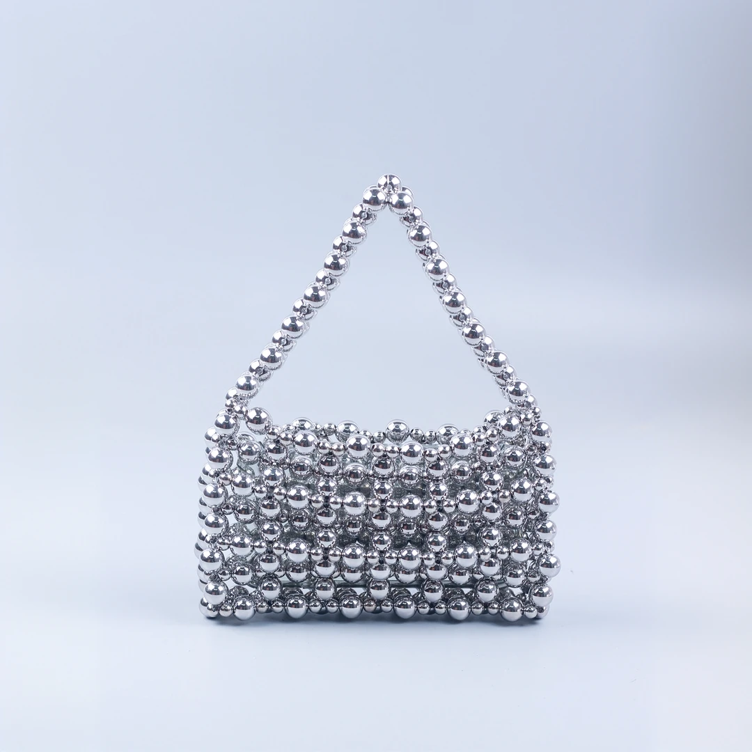 法式小众设计女士夏季时尚百搭洋气手工串珠迷你编织手提包手包