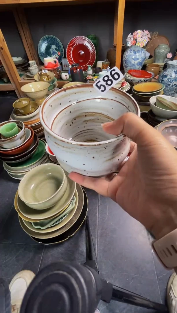 瓷片道*586白麻点妞妞碗