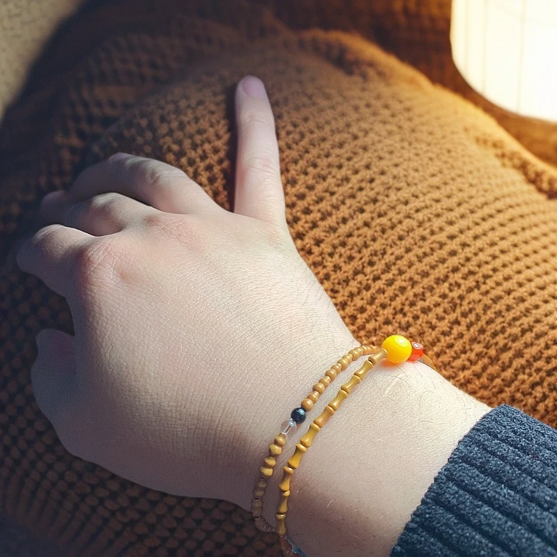 橄榄核雕刻 小葫芦竹节款 两串一组 菩提籽手串 女款手围可定制