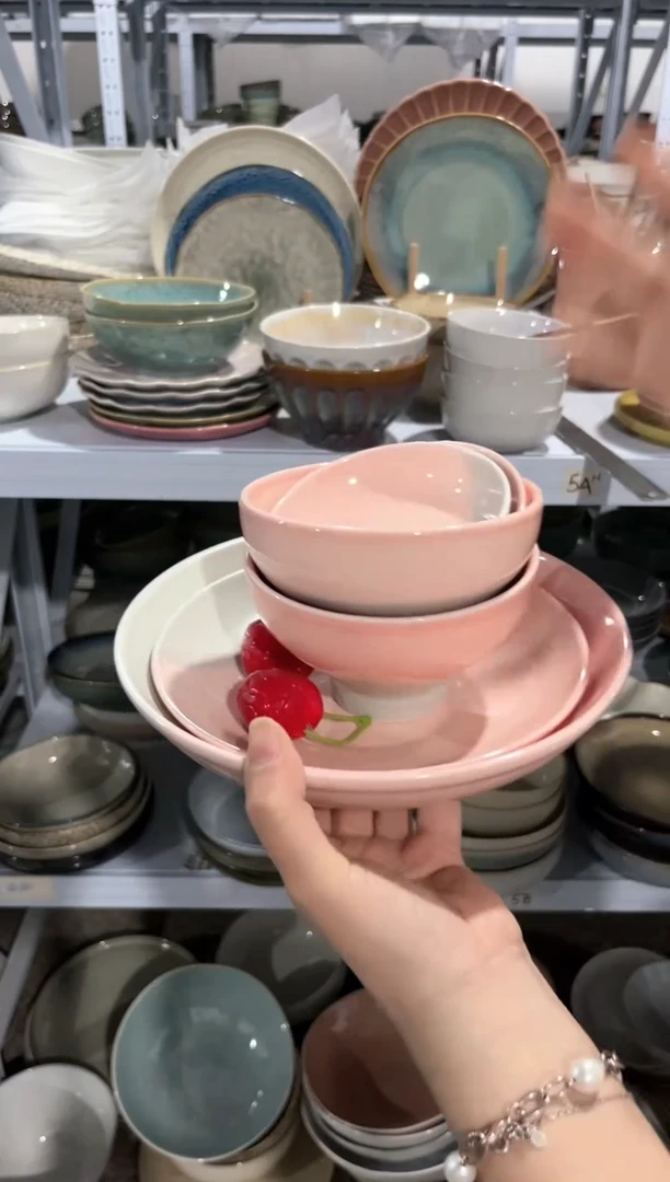 【闪购商品】瓷片外贸尾货微瑕满20包邮X6 樱花粉六件套