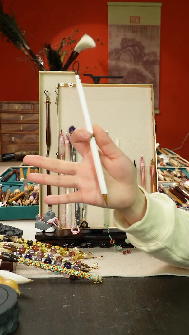 15号孤品高货毛笔链接 清水试笔 蘸墨不退