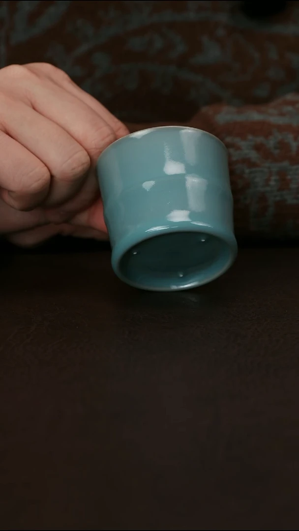 其他天蓝釉小竹节杯60