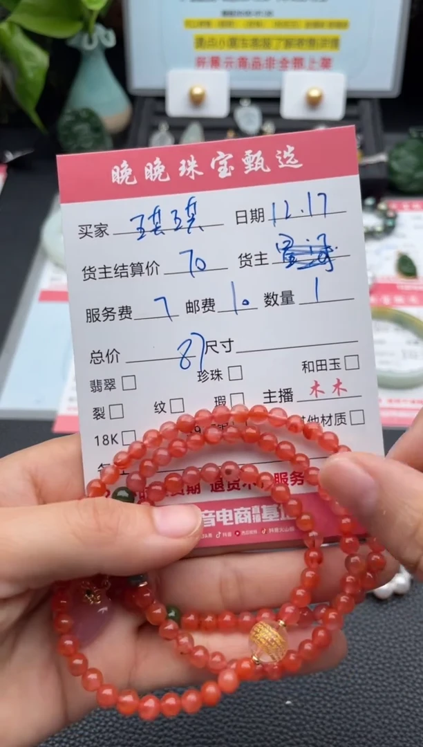 颈饰未镶嵌南红玛瑙琪**贝项链