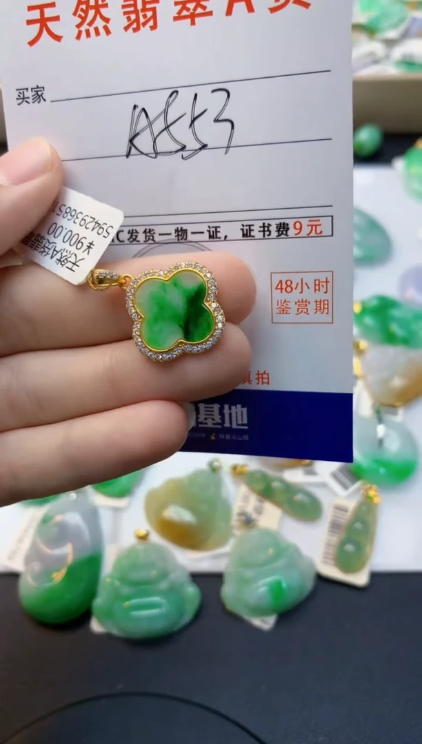 颈饰未镶嵌翡翠天然缅甸A货翡翠百元以上9元证书费自理