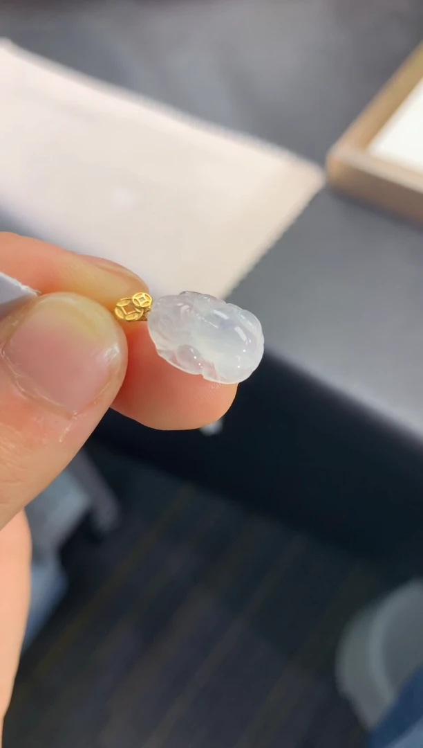 翡翠18K金镶嵌吊坠(不含链)FA319 翡翠貔貅 多样性发其一赠皮绳