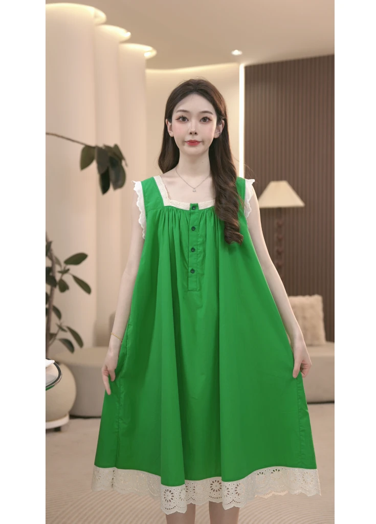 DM定制【只此青绿】高定设计款夏季家居睡裙