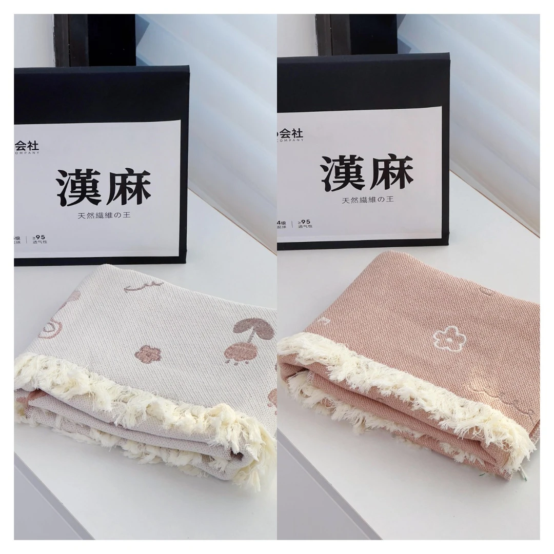 【京かわ会社】一对装纯棉 编织流苏款家用枕头巾 田园牧场组合