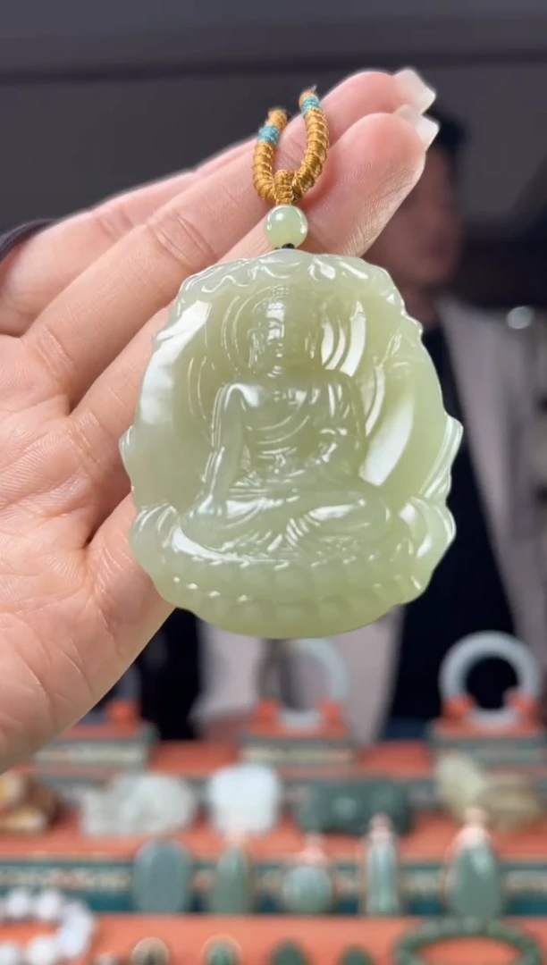 颈饰未镶嵌和田玉佩佩羊 猴