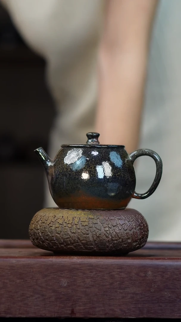 茶壶紫砂 柴烧 紫泥平盖 180cc