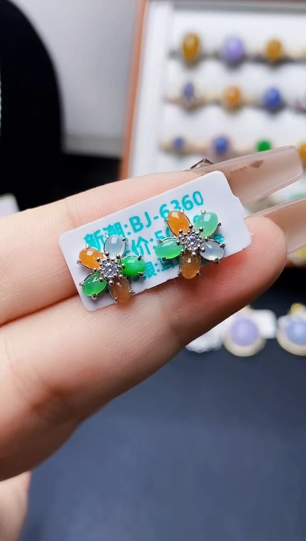 银S925镶嵌戒指翡翠0185