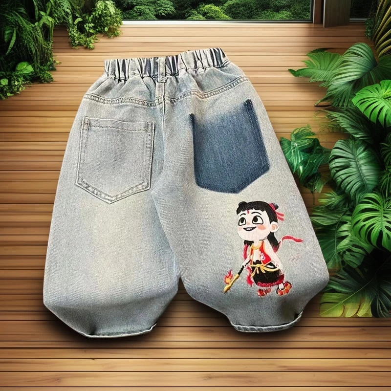 【哪吒之魔童出世版】男童牛仔裤春秋新款儿童春季休闲裤子宽松长