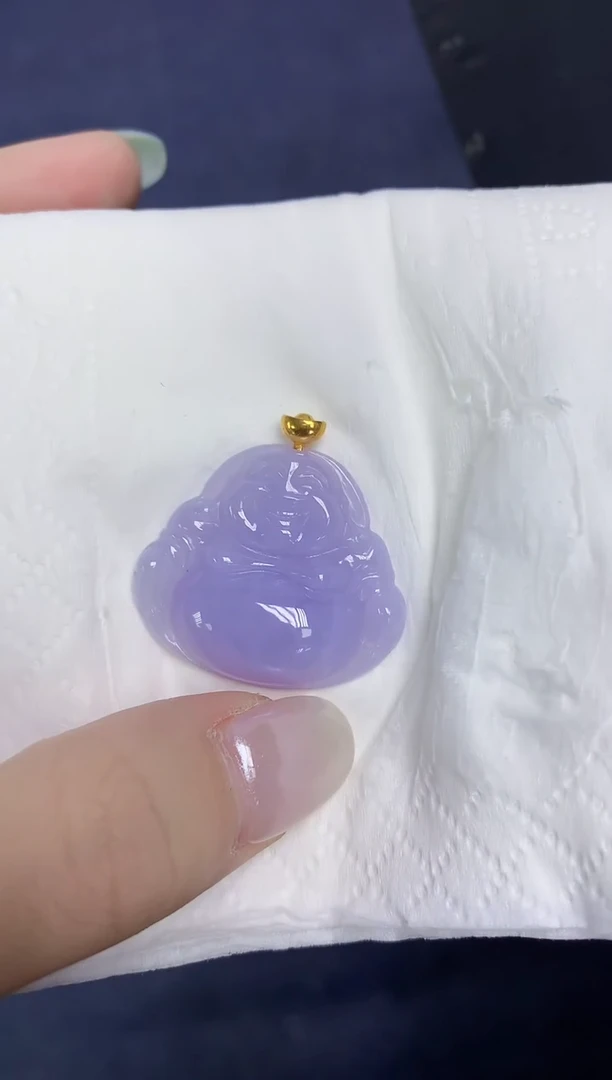 翡翠18K金镶嵌颈饰天然缅甸翡翠A货