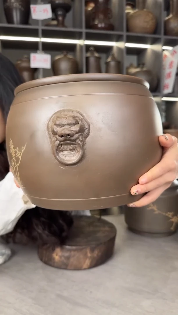 【闪购商品】罐本陶手作泥兴陶手工狮子罐3-4斤（微裂