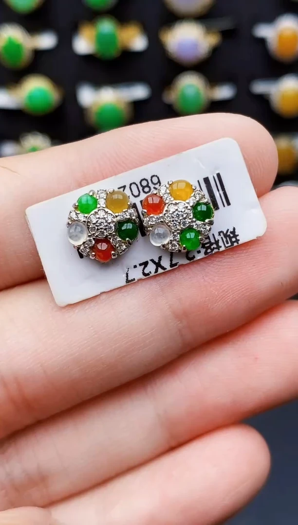 银S925镶嵌戒指翡翠7152