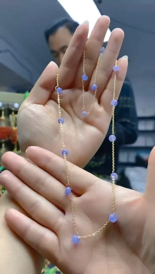 【闪购商品】翡翠耳饰合金250翡翠锁骨链