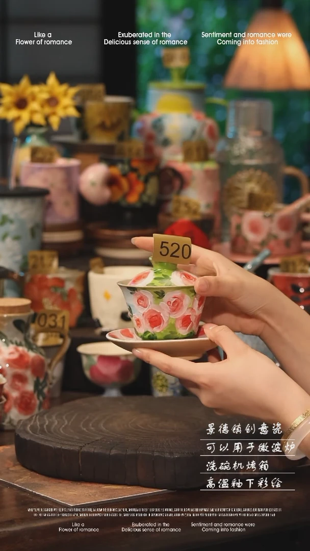 陶瓷520景德镇高温釉下彩手工手绘款式