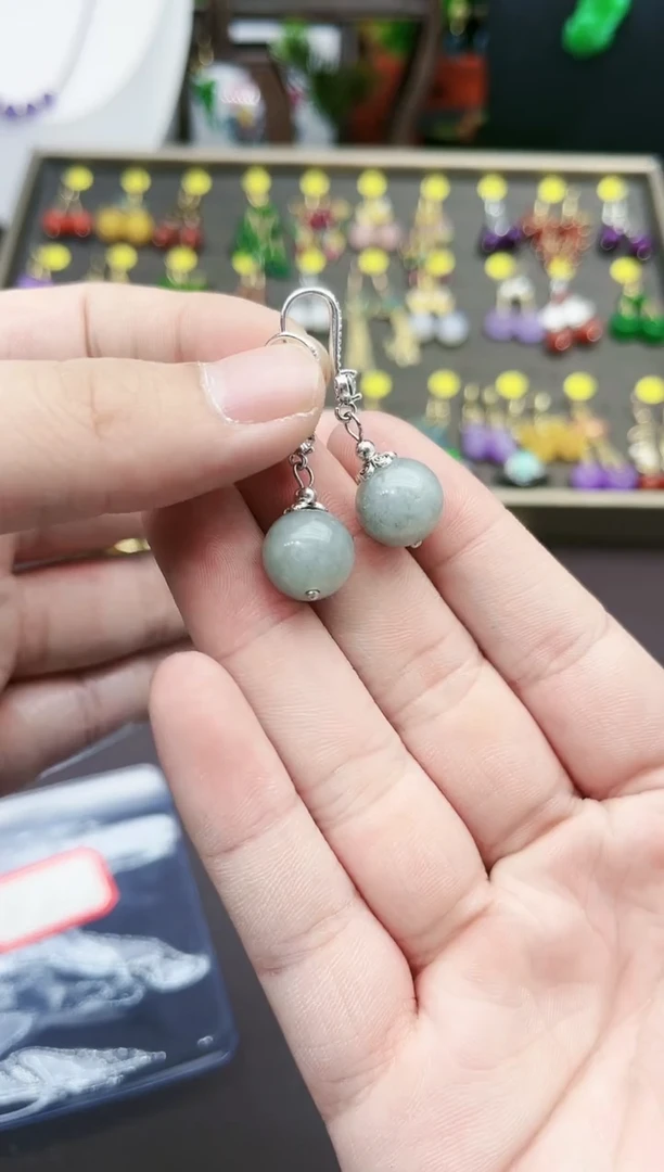 【闪购商品】玛瑙/玉髓耳钉银S925镶嵌822000