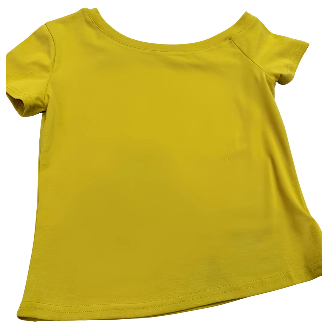 25066【蝶谷】斜领一字肩打底衫内搭t恤