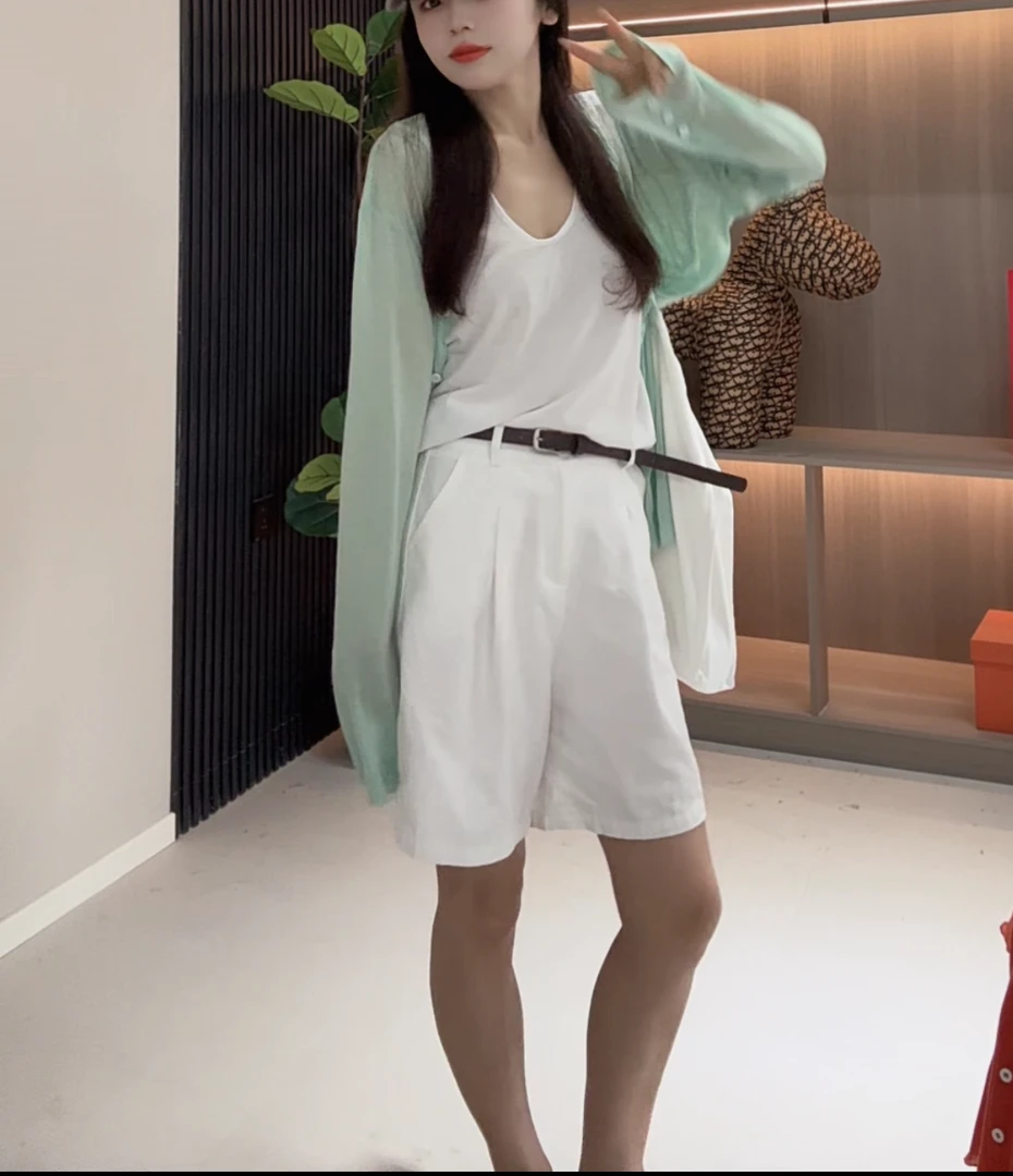 ZHANG.Z.Z【薄荷】夏季防晒显瘦慵懒风开衫气质网红轻奢时尚休闲